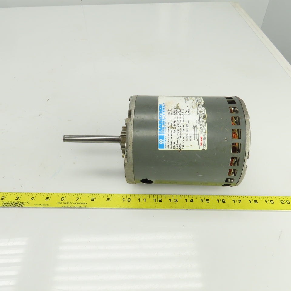Marathon 024-18395-700 1/2HP AC York Fan Motor 1075RPM 460V 1PH 1-2A 48 Frame