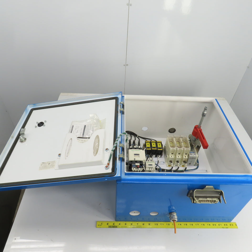 Schneider LC1D40 480VAC 24VDC Coil 25HP Motor Starter/Disconnect Switch Assy 60A