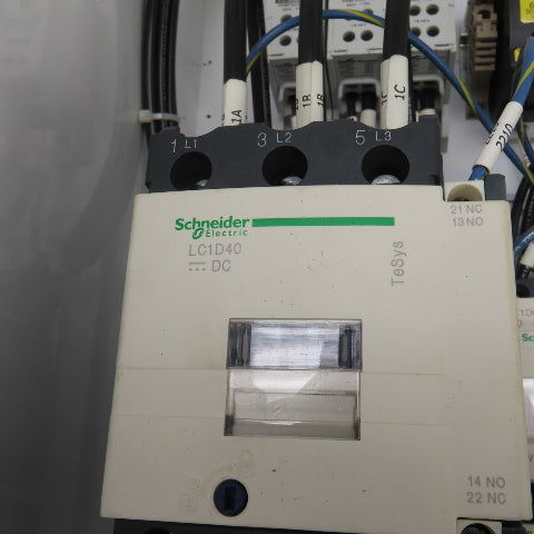 Schneider LC1D40 480VAC 24VDC Coil 25HP Motor Starter/Disconnect Switch Assy 60A
