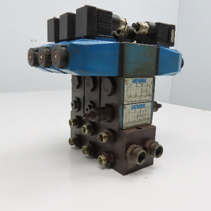 Vickers DG4V-3-6C-M-U-H7 30 5/3 Way Float Center Hydraulic Valve Bank Manifold
