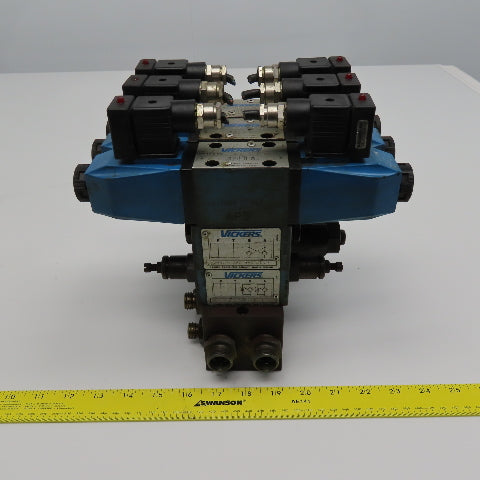 Vickers DG4V-3-6C-M-U-H7 30 5/3 Way Float Center Hydraulic Valve Bank Manifold