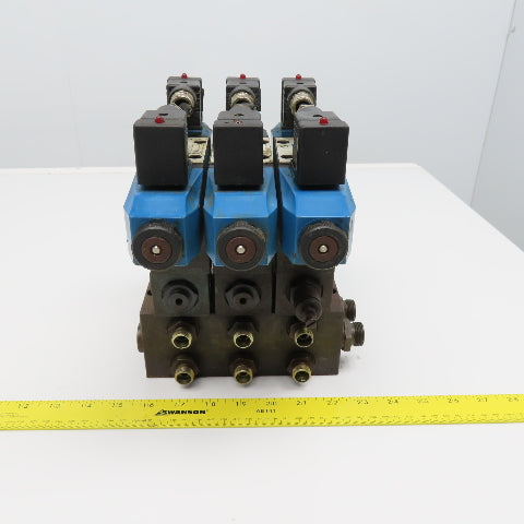 Vickers DG4V-3-6C-M-U-H7 30 5/3 Way Float Center Hydraulic Valve Bank Manifold