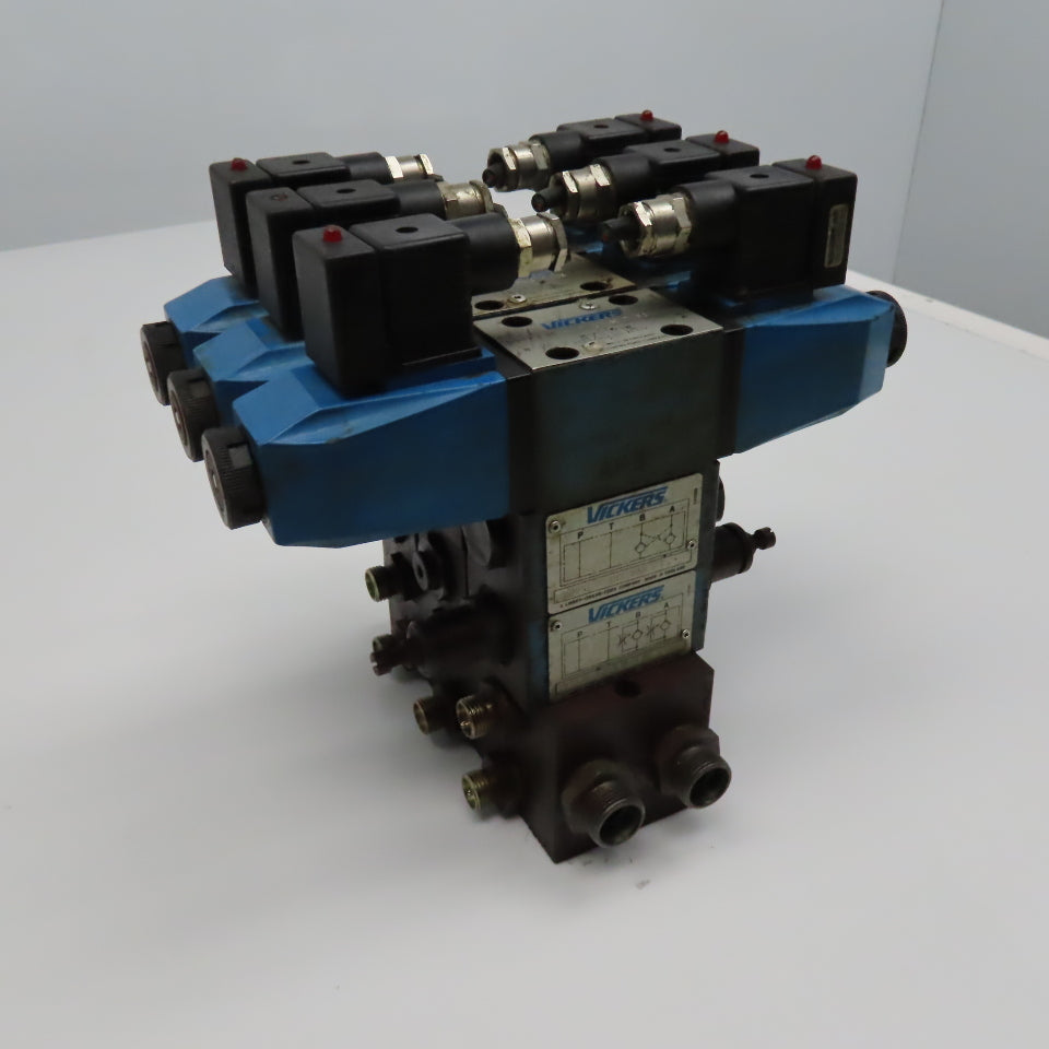 Vickers DG4V-3-6C-M-U-H7 30 5/3 Way Float Center Hydraulic Valve Bank Manifold