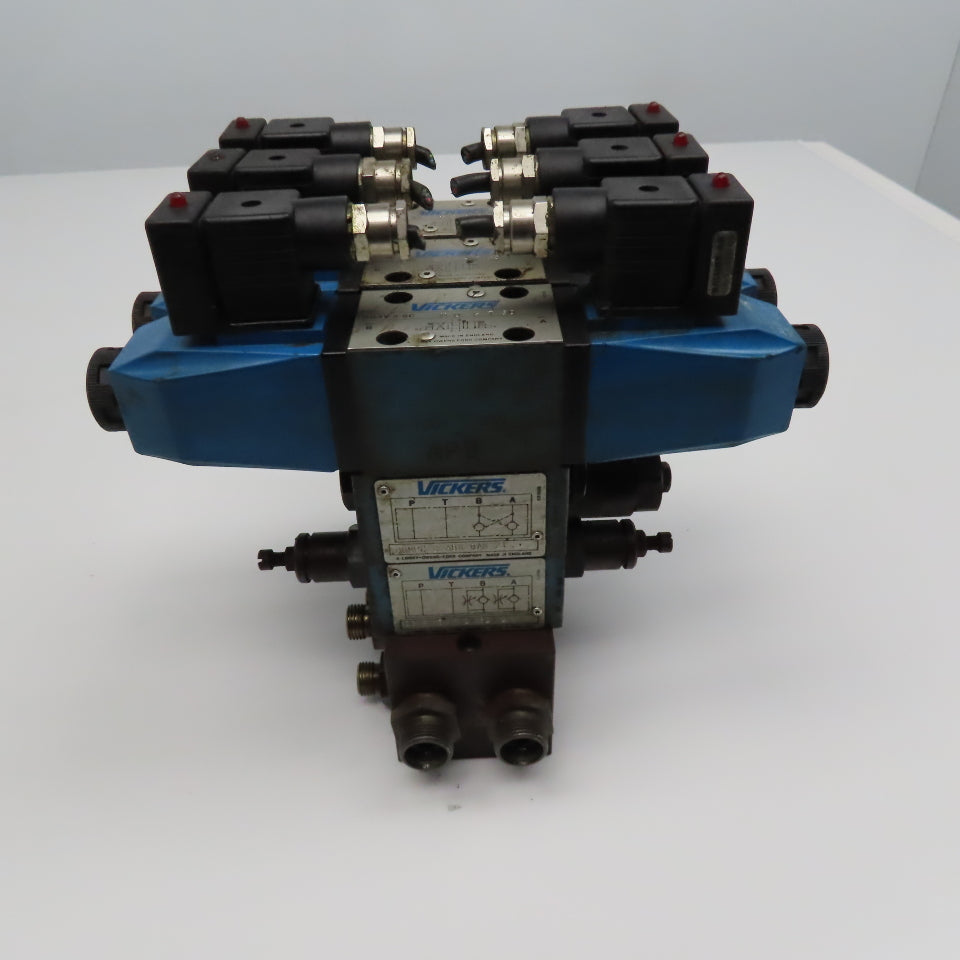 Vickers DG4V-3-6C-M-U-H7 30 5/3 Way Float Center Hydraulic Valve Bank Manifold