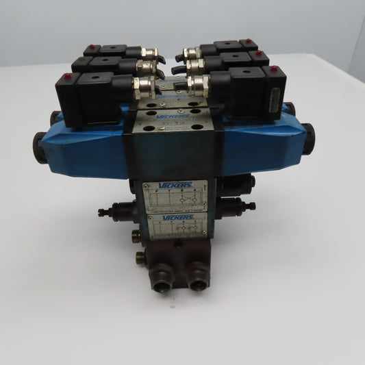 Vickers DG4V-3-6C-M-U-H7 30 5/3 Way Float Center Hydraulic Valve Bank Manifold