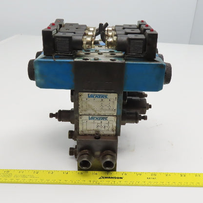 Vickers DG4V-3-6C-M-U-H7 60 5/3 Way Float Center Hydraulic Valve Bank Manifold