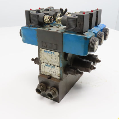 Vickers DG4V-3-6C-M-U-H7 60 5/3 Way Float Center Hydraulic Valve Bank Manifold