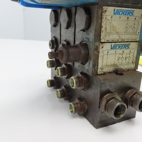 Vickers DG4V-3-6C-M-U-H7 60 5/3 Way Float Center Hydraulic Valve Bank Manifold