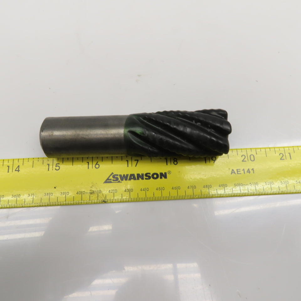 Dapra 1-1/8" Diam. 6 Flute Spiral Roughing End Mill HSS Cobalt 1" Weldon 2" LOC