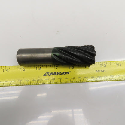 Dapra 1-1/8" Diam. 6 Flute Spiral Roughing End Mill HSS Cobalt 1" Weldon 2" LOC