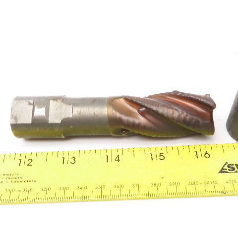1" Diam. 4 Flute Spiral Roughing End Mill HSS 1" Weldon 2" LOC Lot Of 2