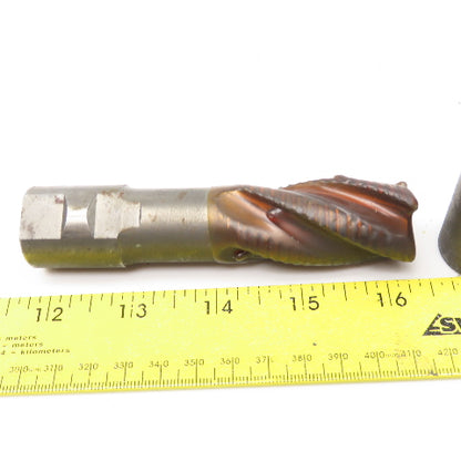 1" Diam. 4 Flute Spiral Roughing End Mill HSS 1" Weldon 2" LOC Lot Of 2