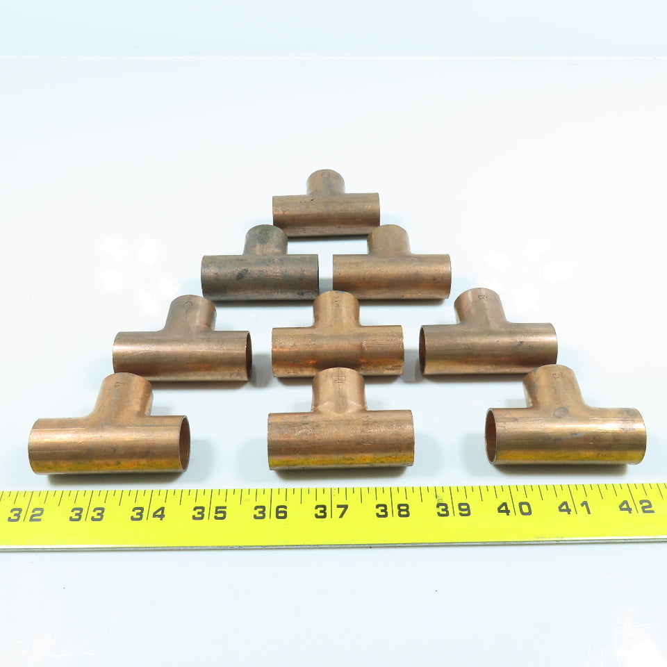 Mueller W 04031 3/4" Wrot Copper Pipe Tee Sweat Fitting C x C x C Lot of 9