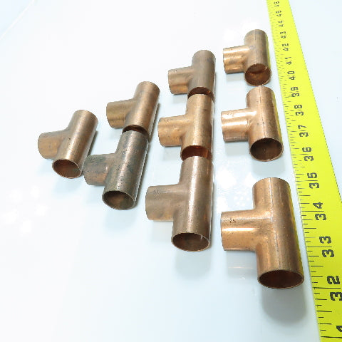 Mueller W 04031 3/4" Wrot Copper Pipe Tee Sweat Fitting C x C x C Lot of 9