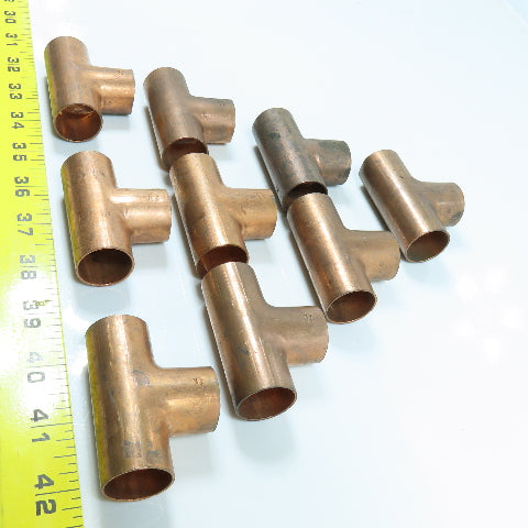 Mueller W 04031 3/4" Wrot Copper Pipe Tee Sweat Fitting C x C x C Lot of 9