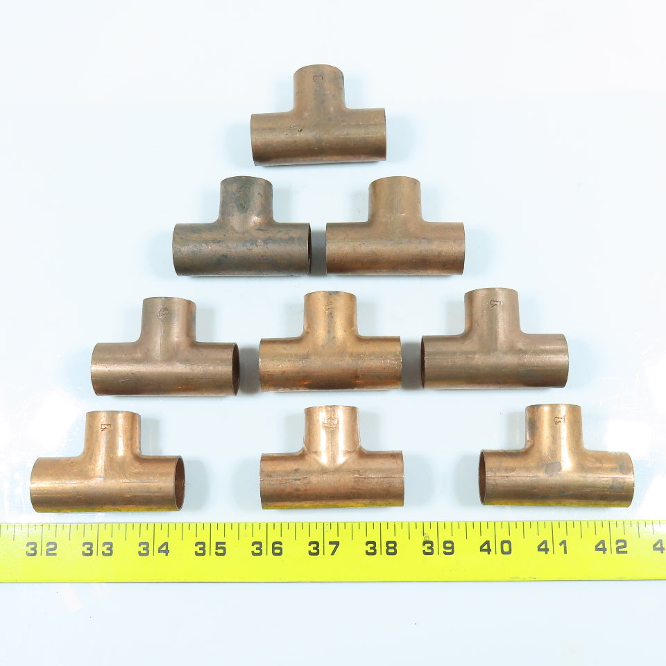 Mueller W 04031 3/4" Wrot Copper Pipe Tee Sweat Fitting C x C x C Lot of 9