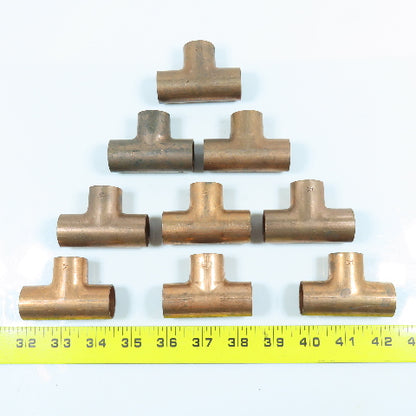 Mueller W 04031 3/4" Wrot Copper Pipe Tee Sweat Fitting C x C x C Lot of 9