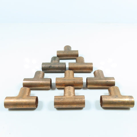 Mueller W 04031 3/4" Wrot Copper Pipe Tee Sweat Fitting C x C x C Lot of 9