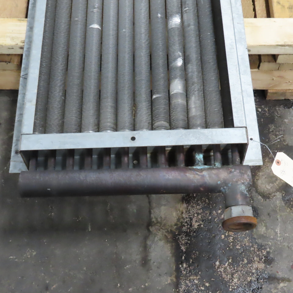 12 Pass 5/8" Tube Spiral Fin Heat Exchanger 2"NPT 18" x 99" Surface Area