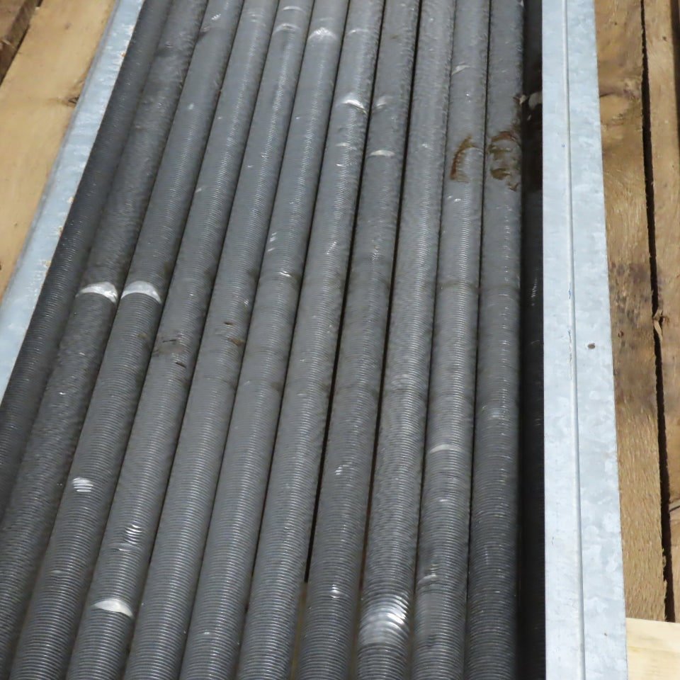 12 Pass 5/8" Tube Spiral Fin Heat Exchanger 2"NPT 18" x 99" Surface Area