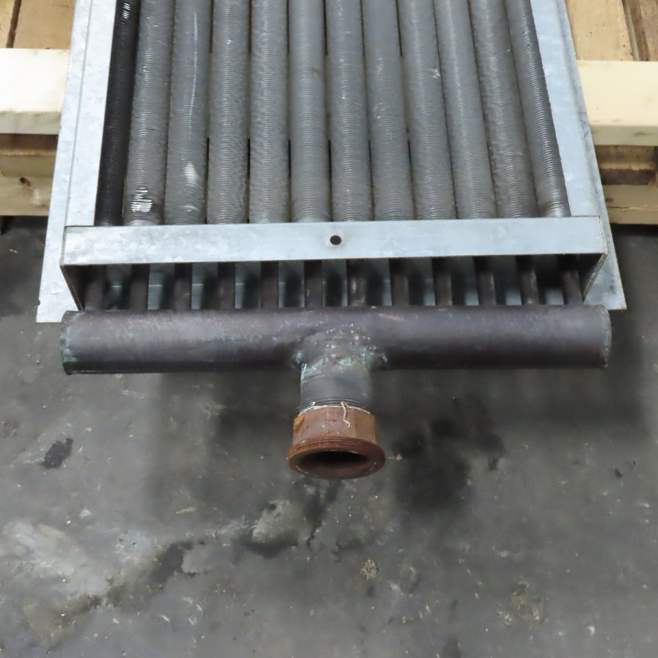 12 Pass 5/8" Tube Spiral Fin Heat Exchanger 2"NPT 18" x 99" Surface Area