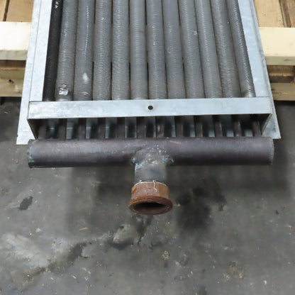 12 Pass 5/8" Tube Spiral Fin Heat Exchanger 2"NPT 18" x 99" Surface Area