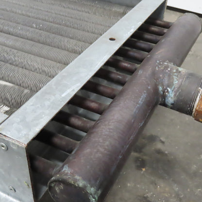 12 Pass 5/8" Tube Spiral Fin Heat Exchanger 2"NPT 18" x 99" Surface Area