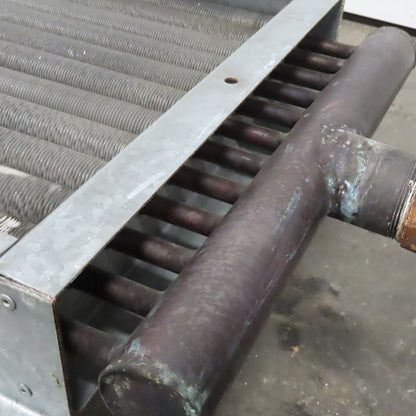 12 Pass 5/8" Tube Spiral Fin Heat Exchanger 2"NPT 18" x 99" Surface Area