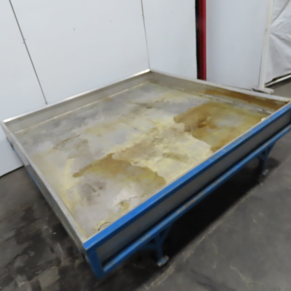 Rolling Stainless Steel Drain Catch Pan Tray 93" x 92" x 8" Deep 31" Tall