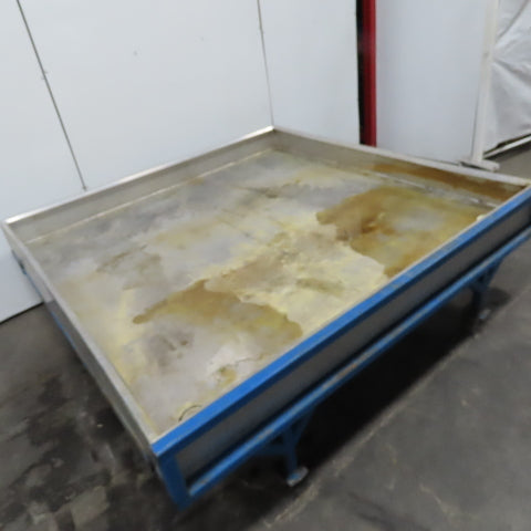 Rolling Stainless Steel Drain Catch Pan Tray 93" x 92" x 8" Deep 31" Tall