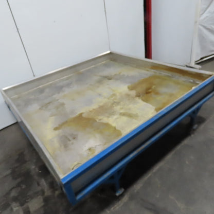 Rolling Stainless Steel Drain Catch Pan Tray 93" x 92" x 8" Deep 31" Tall