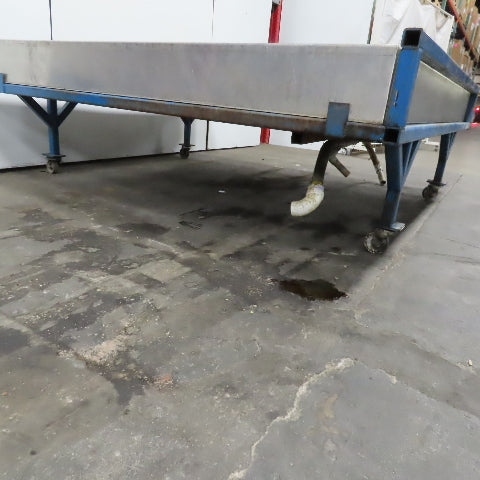 Rolling Stainless Steel Drain Catch Pan Tray 93" x 92" x 8" Deep 31" Tall