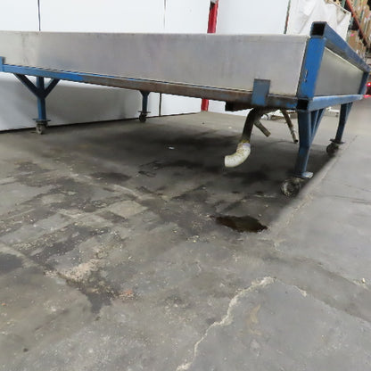 Rolling Stainless Steel Drain Catch Pan Tray 93" x 92" x 8" Deep 31" Tall
