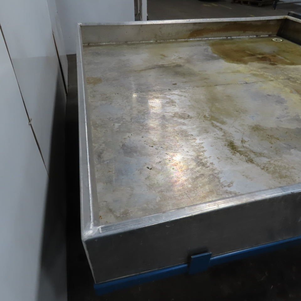 Rolling Stainless Steel Drain Catch Pan Tray 93" x 92" x 8" Deep 31" Tall