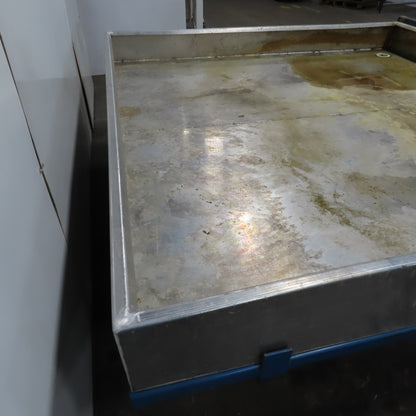 Rolling Stainless Steel Drain Catch Pan Tray 93" x 92" x 8" Deep 31" Tall