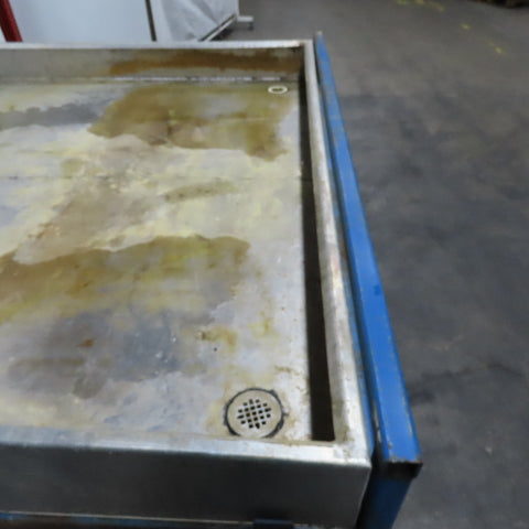 Rolling Stainless Steel Drain Catch Pan Tray 93" x 92" x 8" Deep 31" Tall