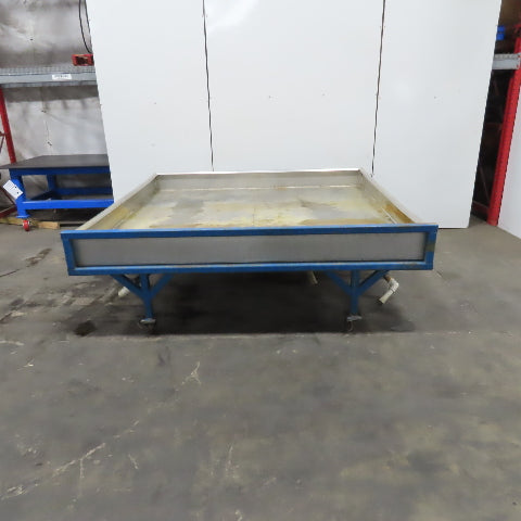 Rolling Stainless Steel Drain Catch Pan Tray 93" x 92" x 8" Deep 31" Tall