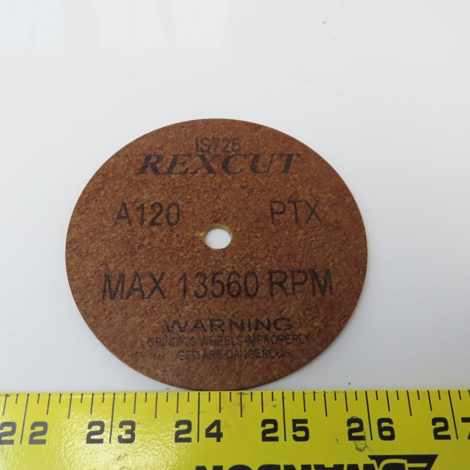 Rex Cut A120 PTX Cut Wheel 1/4" Thick PTX A120 Grit 4x1/8x3/8" Deburring Wheel