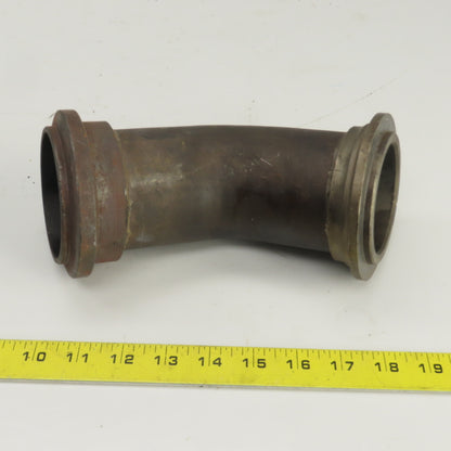 Long Steel 45° Elbow Flanged 4" OD 2-11/16" ID 8" OAL
