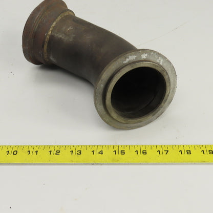 Long Steel 45° Elbow Flanged 4" OD 2-11/16" ID 8" OAL