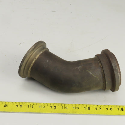 Long Steel 45° Elbow Flanged 4" OD 2-11/16" ID 8" OAL
