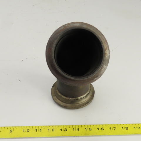 Long Steel 45° Elbow Flanged 4" OD 2-11/16" ID 8" OAL