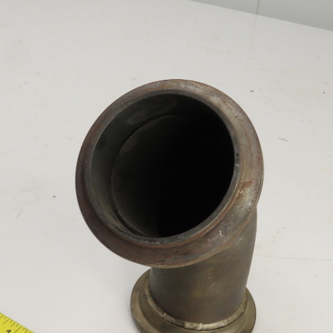 Long Steel 45° Elbow Flanged 4" OD 2-11/16" ID 8" OAL