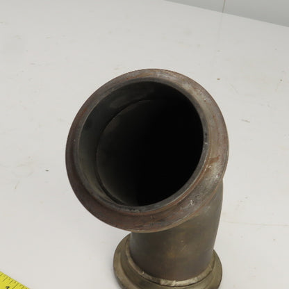 Long Steel 45° Elbow Flanged 4" OD 2-11/16" ID 8" OAL