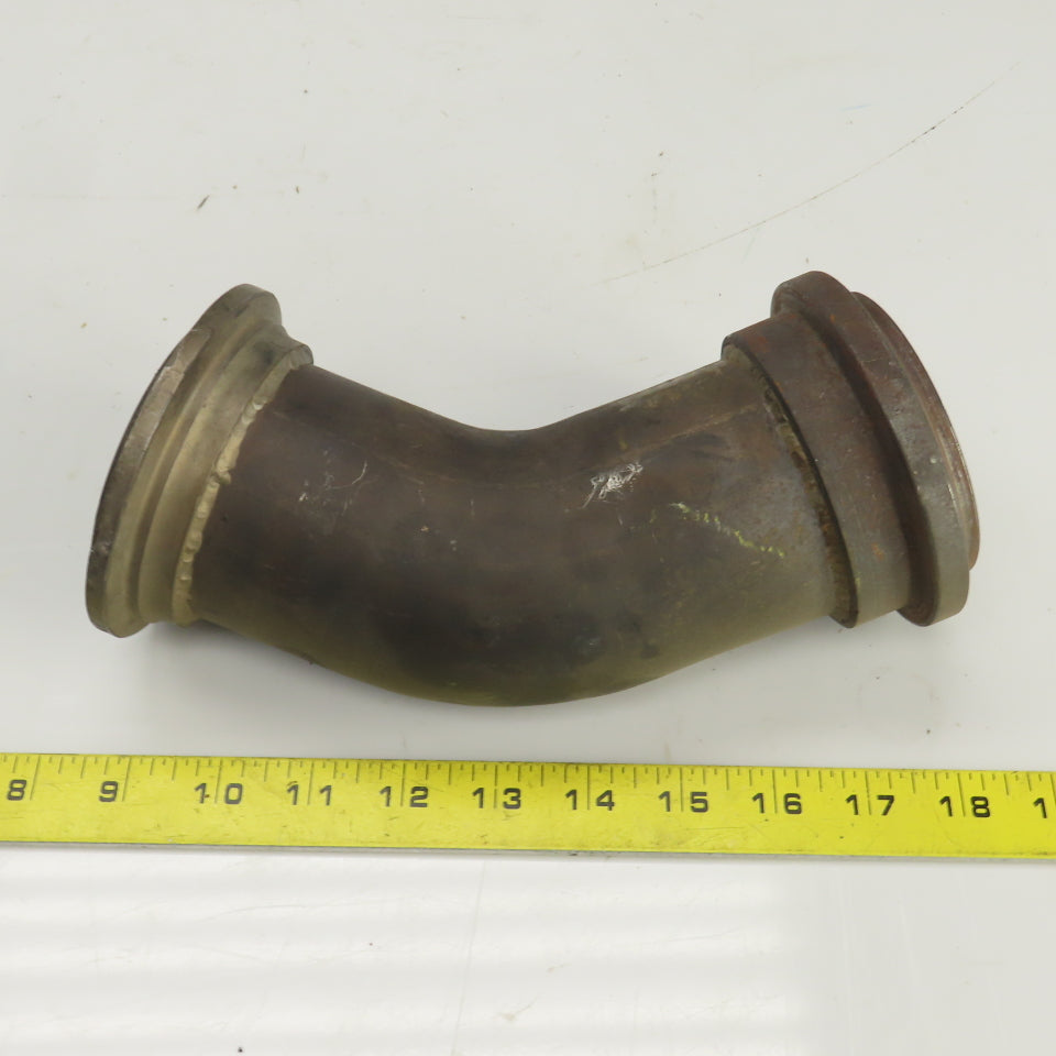 Long Steel 45° Elbow Flanged 4" OD 2-11/16" ID 8" OAL