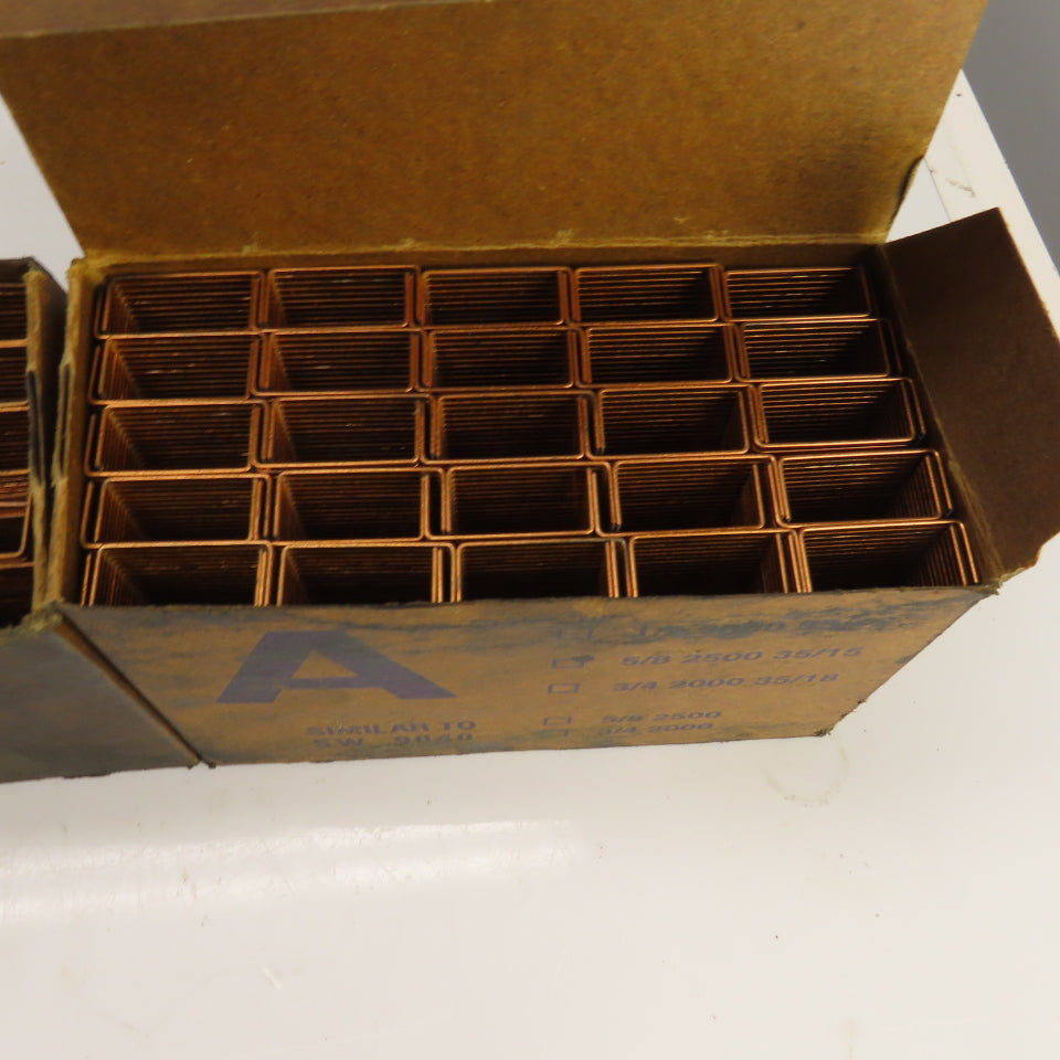 Copper Plated Closing Staples 5/8 SW 9040 Lot Of Appr. 10,000/4 Boxes