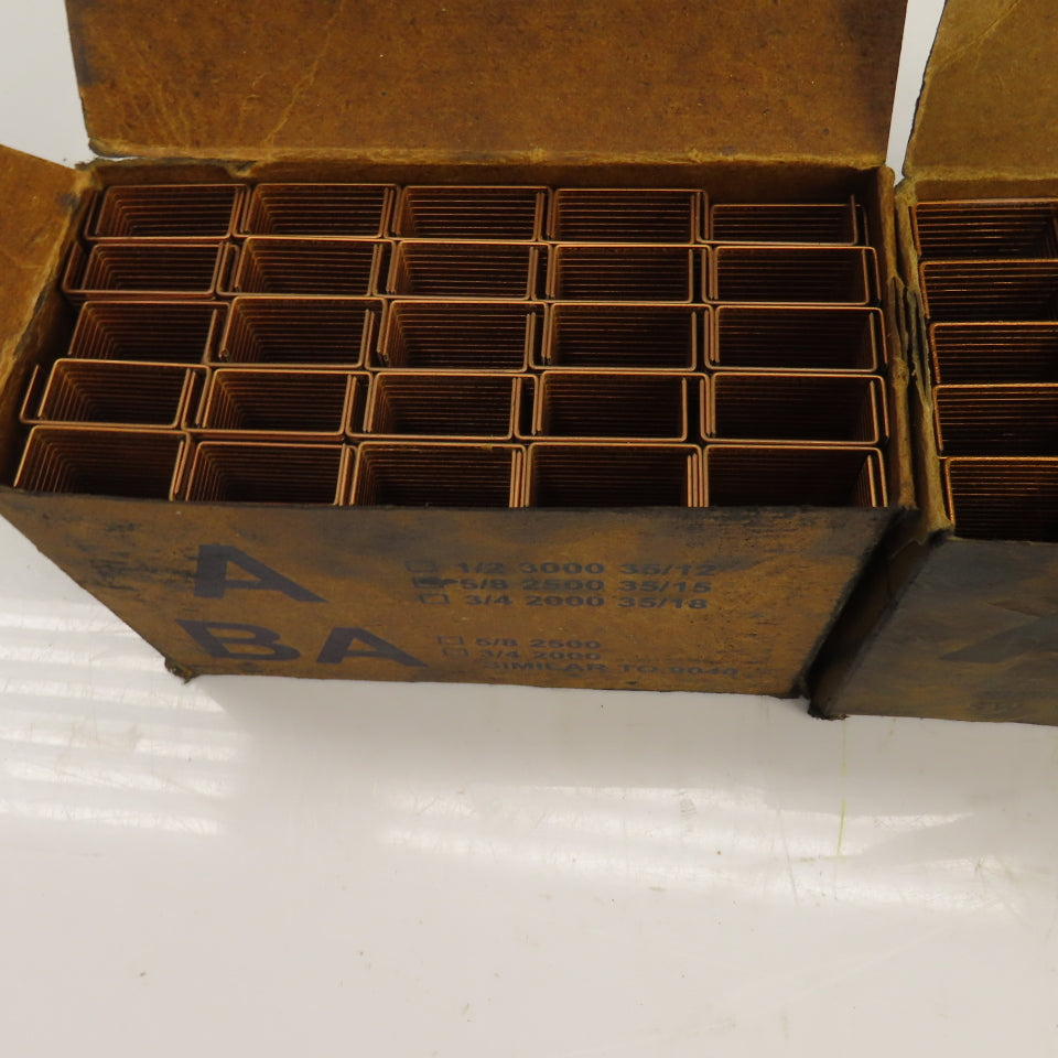 Copper Plated Closing Staples 5/8 SW 9040 Lot Of Appr. 10,000/4 Boxes