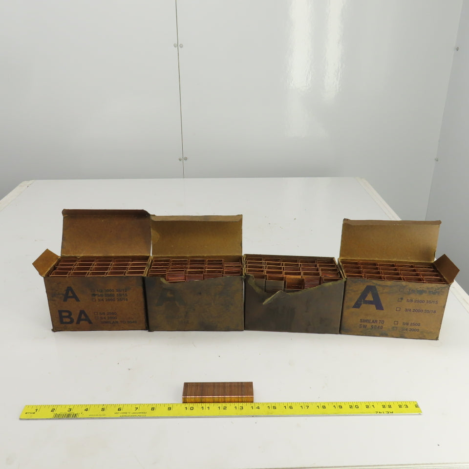 Copper Plated Closing Staples 5/8 SW 9040 Lot Of Appr. 10,000/4 Boxes