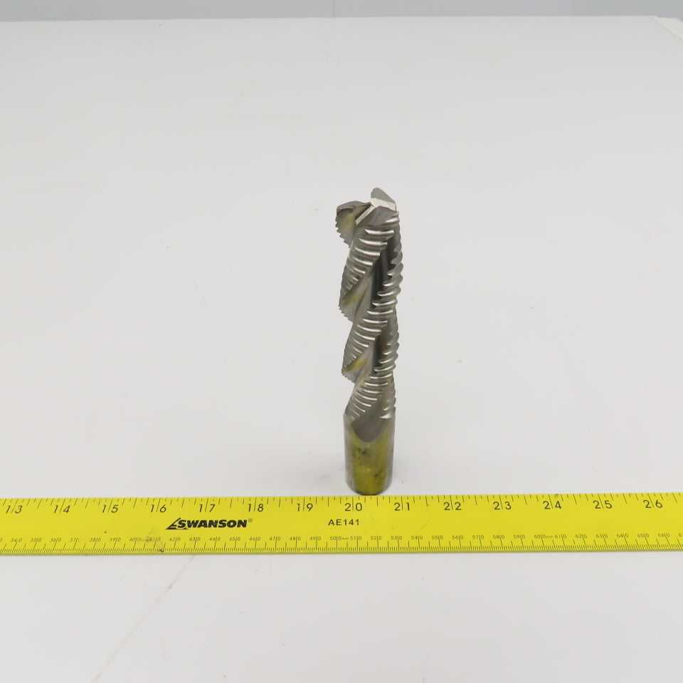 Hanita 1" Diam. 3 Flute Spiral Roughing End Mill HSS 1" Weldon 4" LOC