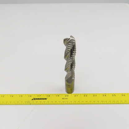 Hanita 1" Diam. 3 Flute Spiral Roughing End Mill HSS 1" Weldon 4" LOC
